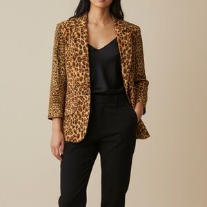 Vintage 1980’s Animal Print 100% Silk Jacket Blazer Classic Investment Clothing